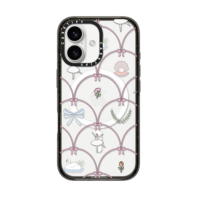 Megan McKean x CASETiFY iPhone 16 ケース ブラック インパクトケース MagSafe対応 Ballerina Pattern