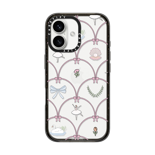 Megan McKean x CASETiFY iPhone 16 ケース ブラック インパクトケース Ballerina Pattern