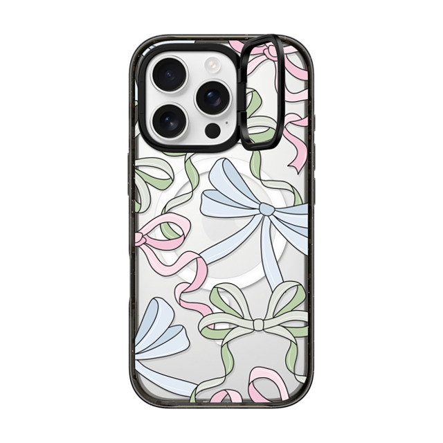 Megan McKean x CASETiFY iPhone 16 Pro ケース ブラック インパクトリングスタンドケース MagSafe対応 Ribbons