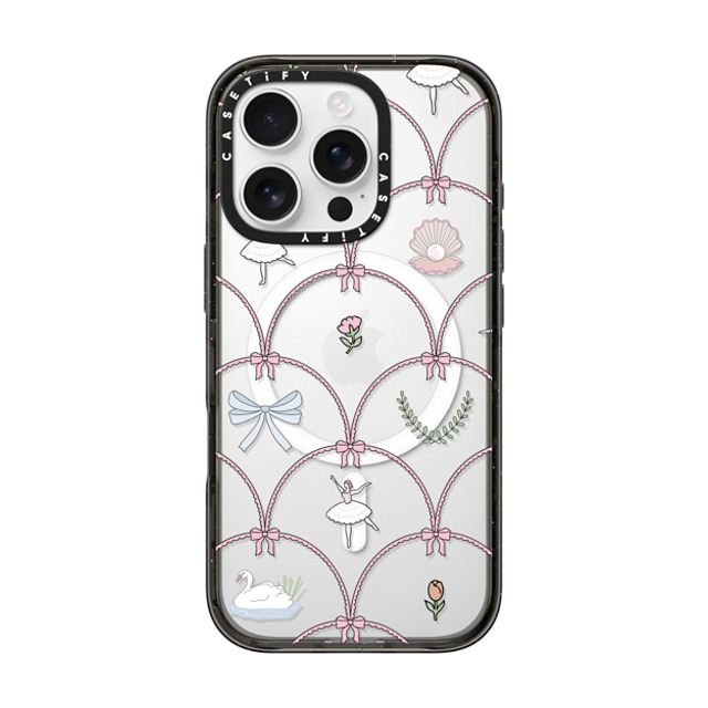 Megan McKean x CASETiFY iPhone 16 Pro ケース ブラック インパクトケース MagSafe対応 Ballerina Pattern