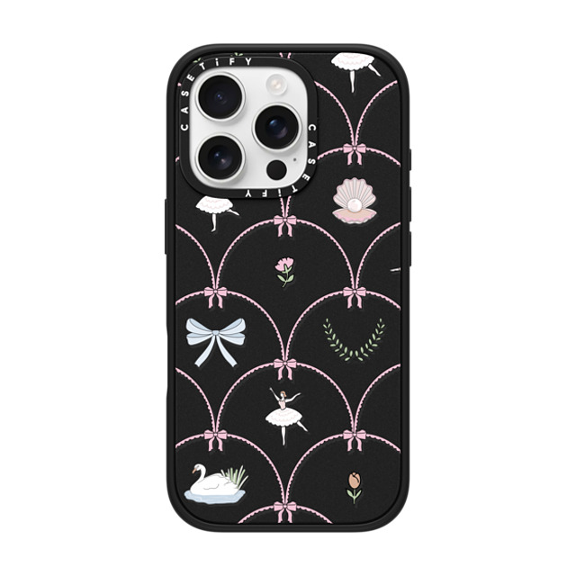 Megan McKean x CASETiFY iPhone 16 Pro ケース マットブラック インパクトケース MagSafe対応 Ballerina Pattern