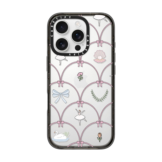 Megan McKean x CASETiFY iPhone 16 Pro ケース ブラック インパクトケース Ballerina Pattern