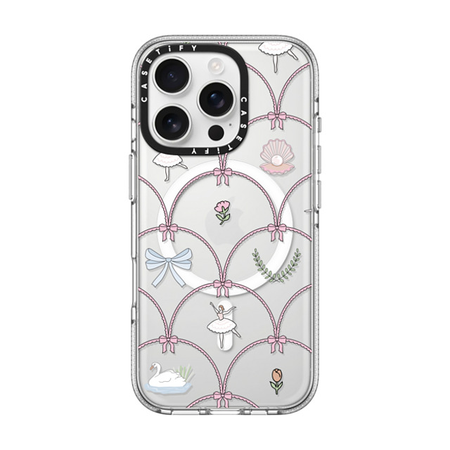 Megan McKean x CASETiFY iPhone 16 Pro ケース クリア クリア ケース MagSafe対応 Ballerina Pattern