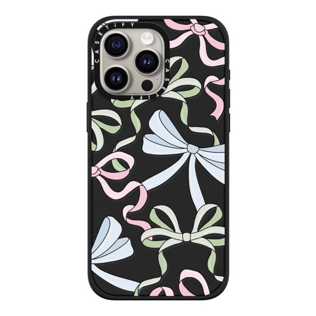 Megan McKean x CASETiFY iPhone 15 Pro Max ケース マットブラック インパクトケース MagSafe対応 Ribbons