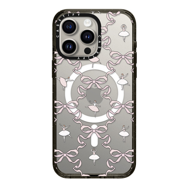 Megan McKean x CASETiFY iPhone 15 Pro Max ケース ブラック インパクトケース MagSafe対応 Ballerinas & Bows