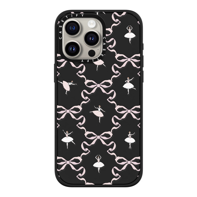 Megan McKean x CASETiFY iPhone 15 Pro Max ケース マットブラック インパクトケース MagSafe対応 Ballerinas & Bows