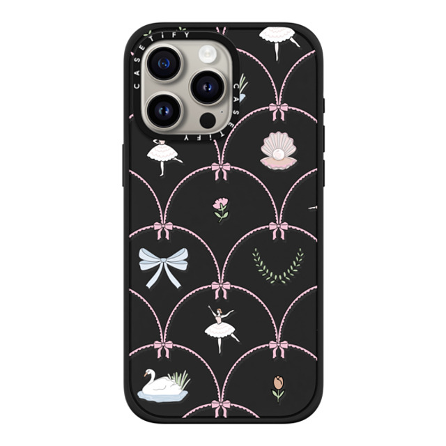 Megan McKean x CASETiFY iPhone 15 Pro Max ケース マットブラック インパクトケース MagSafe対応 Ballerina Pattern