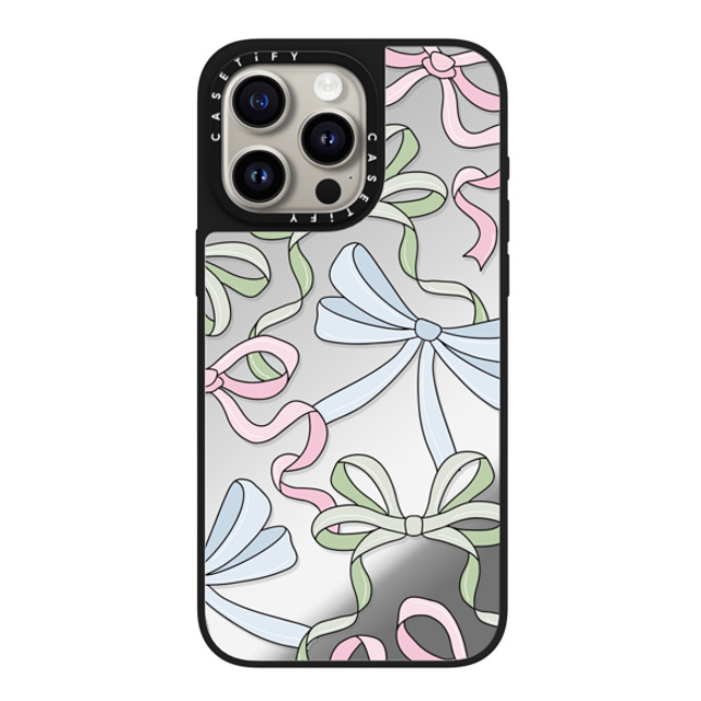 Megan McKean x CASETiFY iPhone 15 Pro Max ケース Silver on Black ミラーケース MagSafe対応 Ribbons