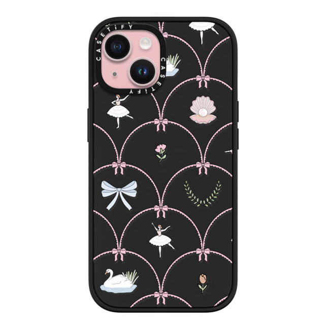 Megan McKean x CASETiFY iPhone 15 ケース マットブラック インパクトケース MagSafe対応 Ballerina Pattern