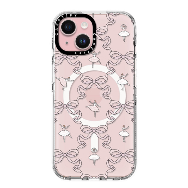 Megan McKean x CASETiFY iPhone 15 ケース クリア クリア ケース MagSafe対応 Ballerinas & Bows