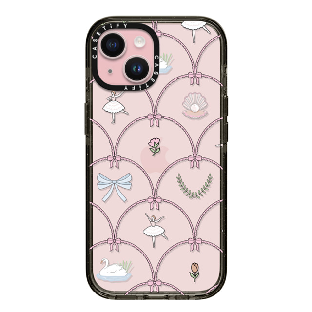 Megan McKean x CASETiFY iPhone 15 ケース ブラック インパクトケース Ballerina Pattern