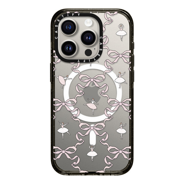 Megan McKean x CASETiFY iPhone 15 Pro ケース ブラック インパクトケース MagSafe対応 Ballerinas & Bows