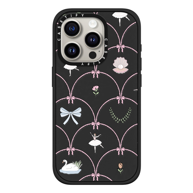 Megan McKean x CASETiFY iPhone 15 Pro ケース マットブラック インパクトケース MagSafe対応 Ballerina Pattern