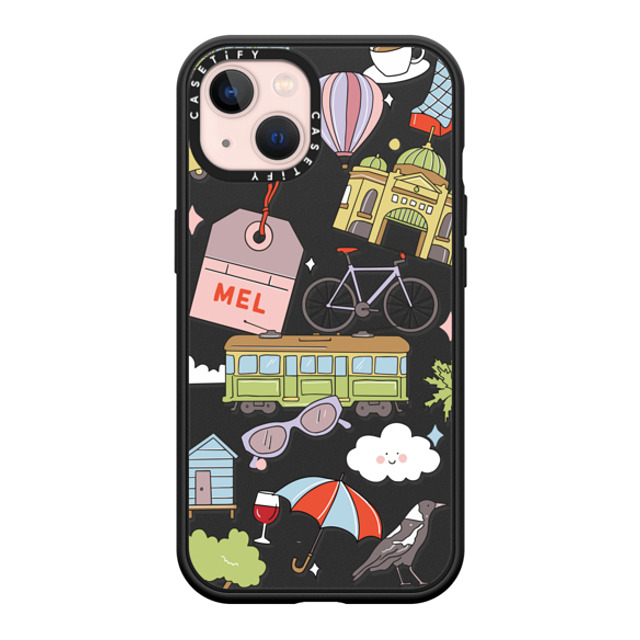 Megan McKean x CASETiFY iPhone 13 ケース マットブラック インパクトケース MagSafe対応 Melbourne by Megan McKean