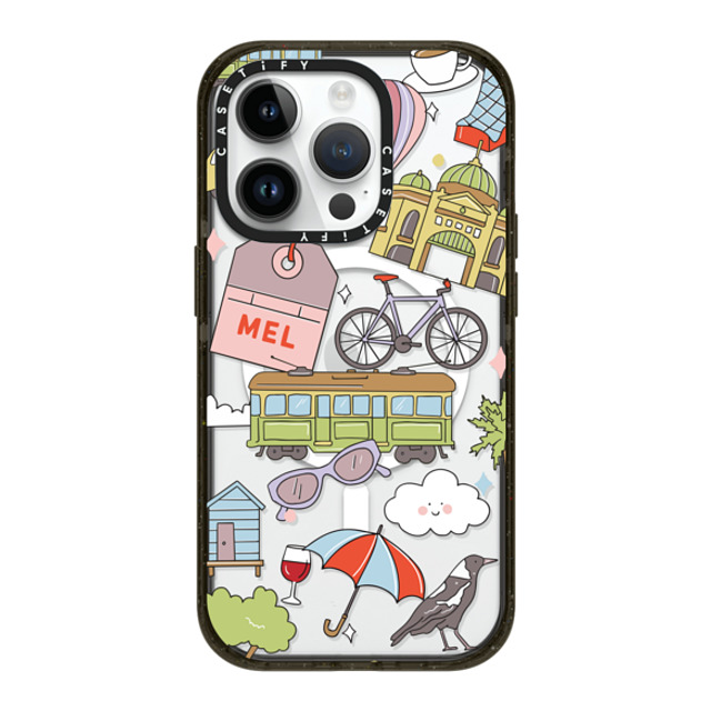 Megan McKean x CASETiFY iPhone 14 Pro ケース ブラック インパクトケース MagSafe対応 Melbourne by Megan McKean