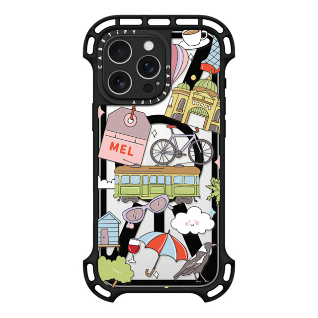 Megan McKean x CASETiFY iPhone 16 Pro Max ケース ブラック ウルトラ バウンスケース MagSafe対応 Melbourne by Megan McKean