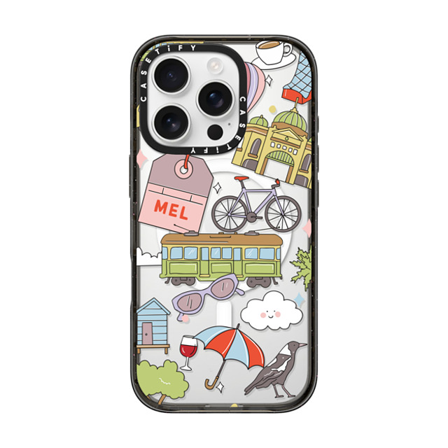 Megan McKean x CASETiFY iPhone 16 Pro ケース ブラック インパクトケース MagSafe対応 Melbourne by Megan McKean