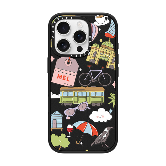 Megan McKean x CASETiFY iPhone 16 Pro ケース マットブラック インパクトケース MagSafe対応 Melbourne by Megan McKean