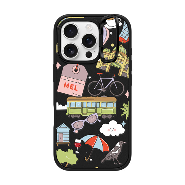 Megan McKean x CASETiFY iPhone 16 Pro ケース マットブラック インパクトリングスタンドケース MagSafe対応 Melbourne by Megan McKean