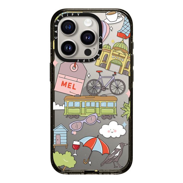 Megan McKean x CASETiFY iPhone 15 Pro ケース ブラック インパクトケース Melbourne by Megan McKean