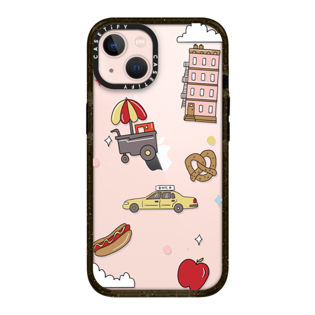 Megan McKean x CASETiFY iPhone 13 ケース ブラック インパクトケース New York Stickers by Megan McKean