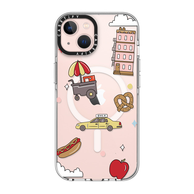 Megan McKean x CASETiFY iPhone 13 ケース クリア クリア ケース MagSafe対応 New York Stickers by Megan McKean