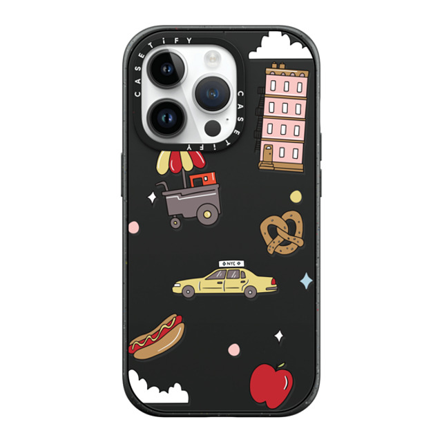 Megan McKean x CASETiFY iPhone 14 Pro ケース マットブラック インパクトケース MagSafe対応 New York Stickers by Megan McKean