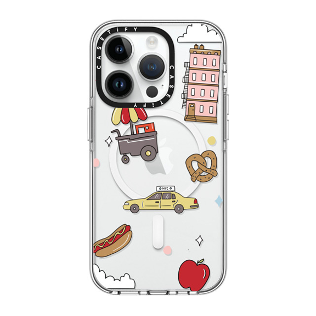 Megan McKean x CASETiFY iPhone 14 Pro ケース クリア クリア ケース MagSafe対応 New York Stickers by Megan McKean