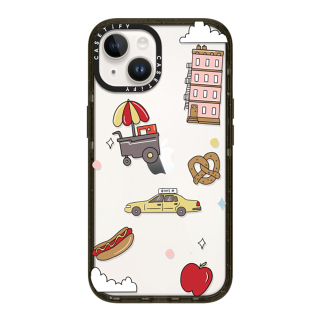 Megan McKean x CASETiFY iPhone 14 ケース ブラック インパクトケース New York Stickers by Megan McKean