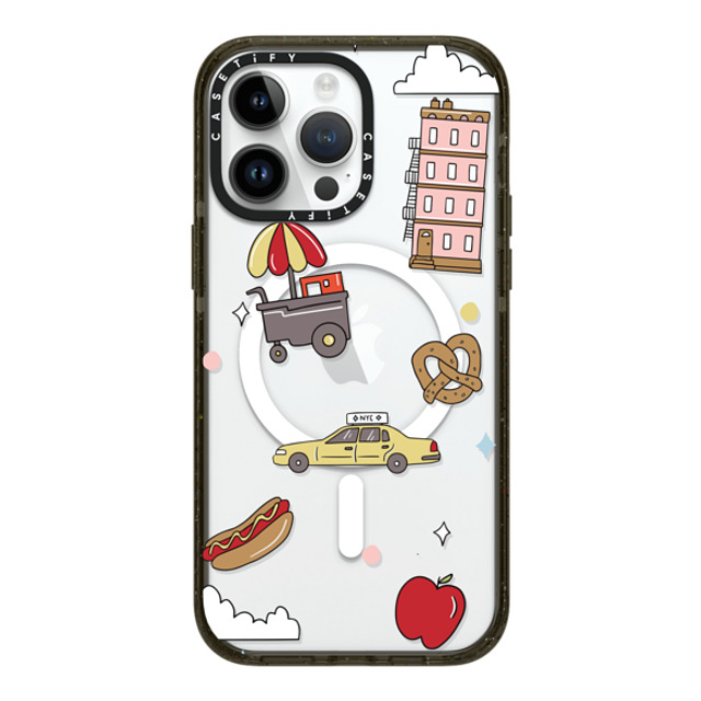 Megan McKean x CASETiFY iPhone 14 Pro Max ケース ブラック インパクトケース MagSafe対応 New York Stickers by Megan McKean