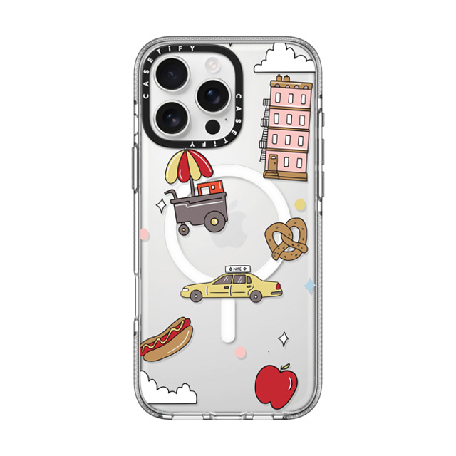 Megan McKean x CASETiFY iPhone 16 Pro Max ケース クリア クリア ケース MagSafe対応 New York Stickers by Megan McKean