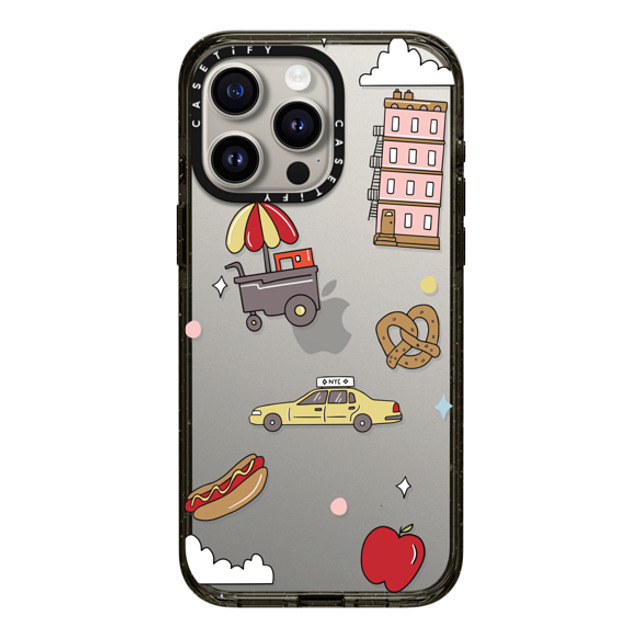 Megan McKean x CASETiFY iPhone 15 Pro Max ケース ブラック インパクトケース New York Stickers by Megan McKean