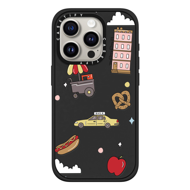 Megan McKean x CASETiFY iPhone 15 Pro ケース マットブラック インパクトケース MagSafe対応 New York Stickers by Megan McKean