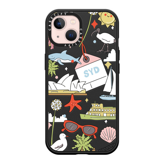 Megan McKean x CASETiFY iPhone 13 ケース マットブラック インパクトケース MagSafe対応 Sydney by Megan McKean