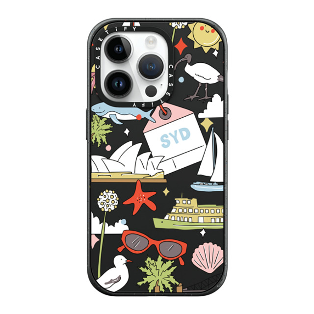 Megan McKean x CASETiFY iPhone 14 Pro ケース マットブラック インパクトケース MagSafe対応 Sydney by Megan McKean