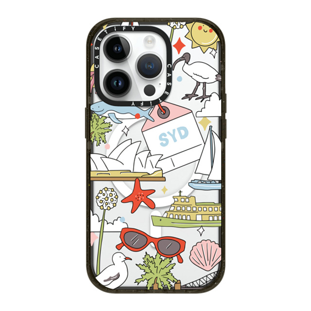 Megan McKean x CASETiFY iPhone 14 Pro ケース ブラック インパクトケース MagSafe対応 Sydney by Megan McKean