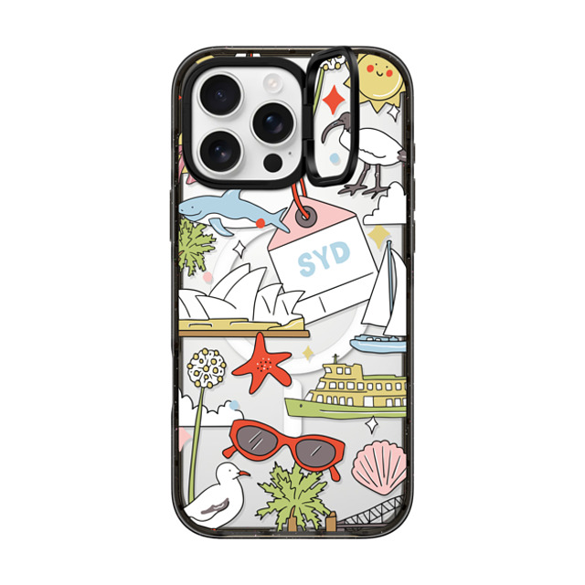 Megan McKean x CASETiFY iPhone 16 Pro Max ケース ブラック インパクトリングスタンドケース MagSafe対応 Sydney by Megan McKean