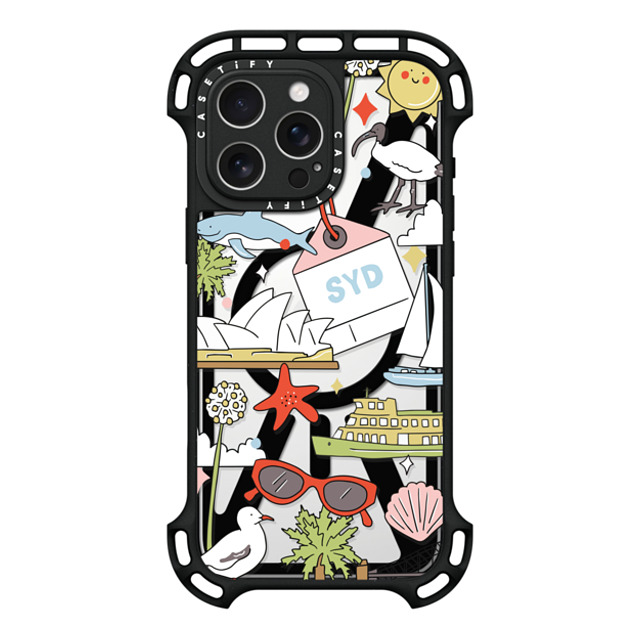 Megan McKean x CASETiFY iPhone 16 Pro Max ケース ブラック ウルトラ バウンスケース MagSafe対応 Sydney by Megan McKean