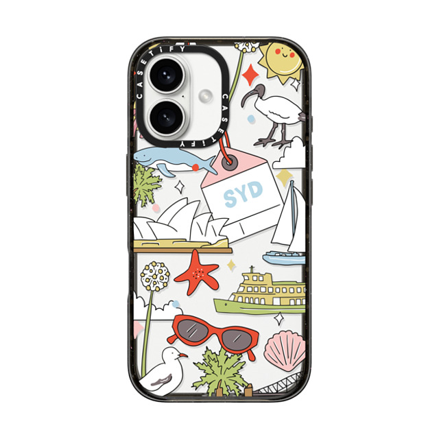 Megan McKean x CASETiFY iPhone 16 ケース ブラック インパクトケース Sydney by Megan McKean