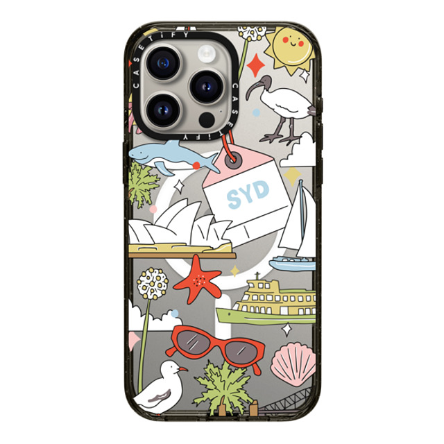 Megan McKean x CASETiFY iPhone 15 Pro Max ケース ブラック インパクトケース MagSafe対応 Sydney by Megan McKean