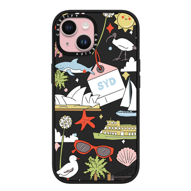 Megan McKean x CASETiFY iPhone 15 ケース マットブラック インパクトケース MagSafe対応 Sydney by Megan McKean