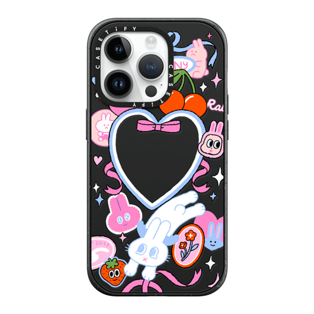 Minstudio x CASETiFY iPhone 14 Pro ケース マットブラック インパクトケース MagSafe対応 Dream Bunny by Minstudio