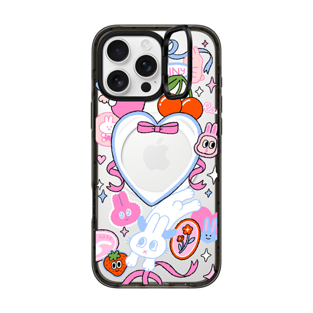 Minstudio x CASETiFY iPhone 16 Pro Max ケース ブラック インパクトリングスタンドケース MagSafe対応 Dream Bunny by Minstudio