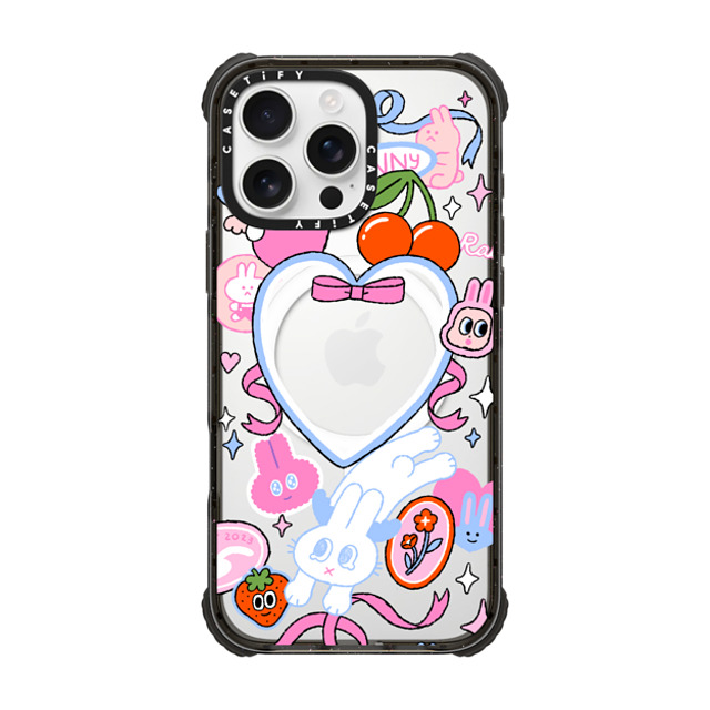 Minstudio x CASETiFY iPhone 16 Pro Max ケース Sticker,Heart ブラック ウルトラ インパクトケース MagSafe 対応 Dream Bunny by Minstudio Father's Day Minstudio x CASETiFY iPhone 16 Pro Max ケース Sticker,Heart ブラック ウルトラ インパクトケース MagSafe 対応 Dream Bunny by Minstudio Father's Day