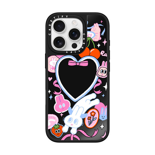 Minstudio x CASETiFY iPhone 16 Pro ケース Black on Black ミラーケース MagSafe対応 Dream Bunny by Minstudio
