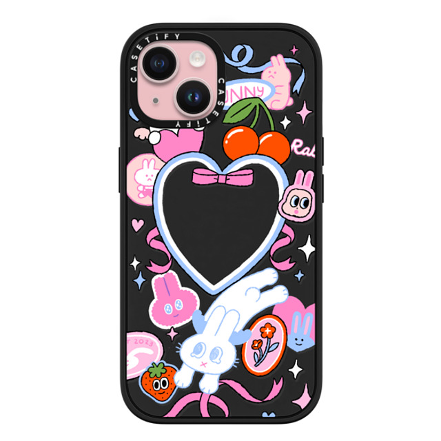 Minstudio x CASETiFY iPhone 15 ケース マットブラック インパクトケース MagSafe対応 Dream Bunny by Minstudio