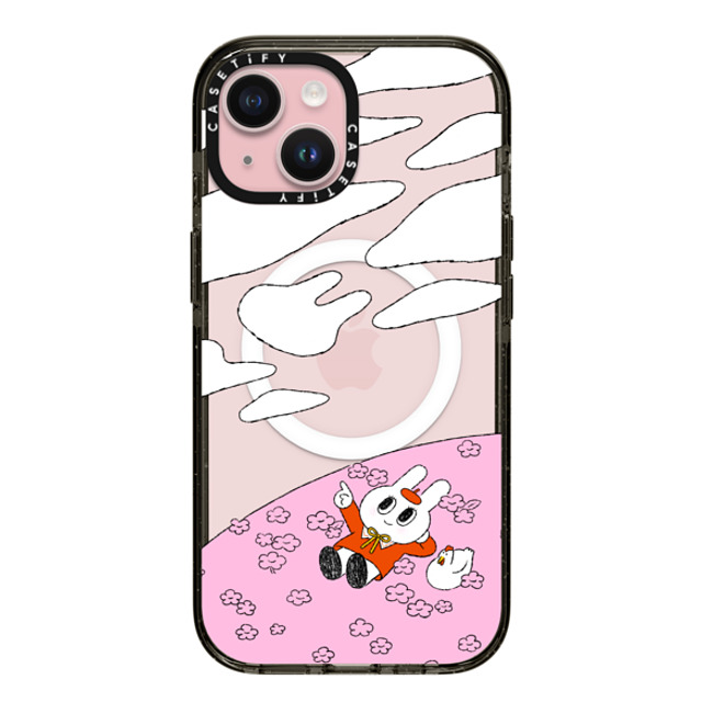 Minstudio x CASETiFY iPhone 15 Case Bunny,Animal ブラック インパクトケース MagSafe対応 Daydreams by Minstudio Mother's Day Minstudio x CASETiFY iPhone 15 Case Bunny,Animal ブラック インパクトケース MagSafe対応 Daydreams by Minstudio Mother's Day