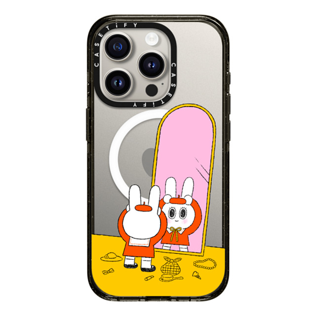 Minstudio x CASETiFY iPhone 15 Pro Case Bunny,Animal Black Impact Case MagSafe Compatible Getting Ready by Minstudio Mother's Day Minstudio x CASETiFY iPhone 15 Pro Case Bunny,Animal Black Impact Case MagSafe Compatible Getting Ready by Minstudio Mother's Day