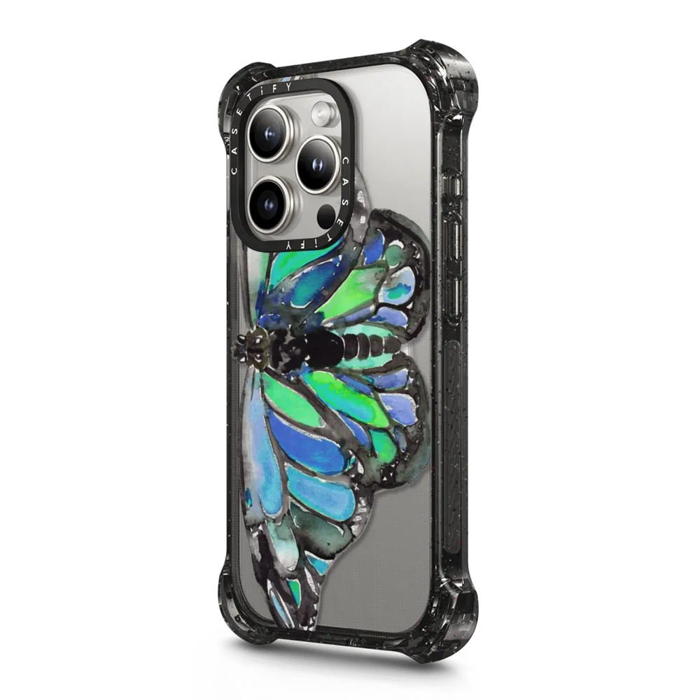 Bounce iPhone 15 Pro Case MagSafe Compatible - Butterfly - Blue Green