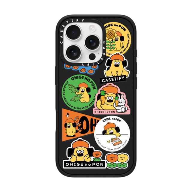 Makoto Kanazawa x CASETiFY iPhone 16 Pro ケース マットブラック インパクトケース MagSafe対応 Sticker Case